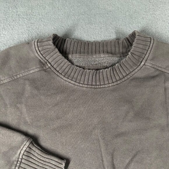 Aerie Womens XL Grey Ribbed Crew Neck Long Sleeve Pullover Sweatshirt - Picture 4 of 11